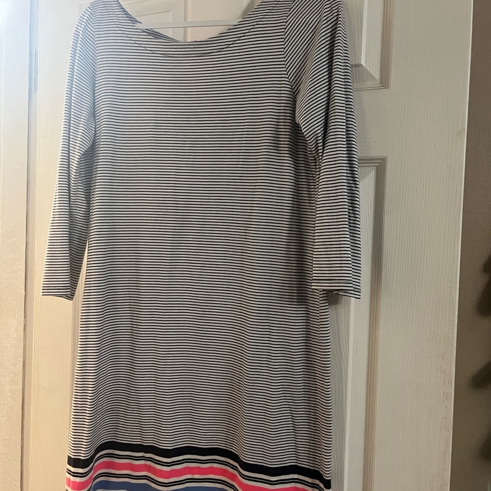 Lilly Pulitzer Striped Long Sleeve Dress - Black, White, Pink, Blue